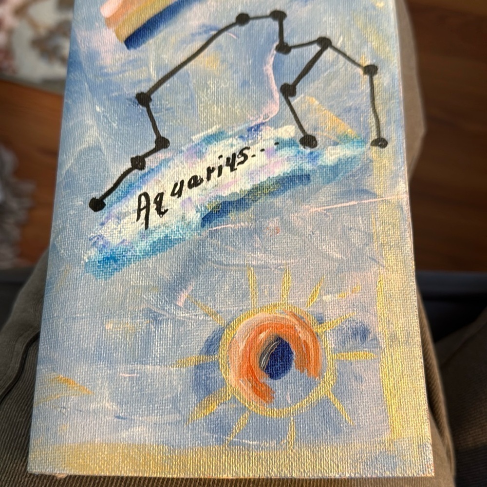 Handmade Aquarius Sign Journal 8x5 28 Pages